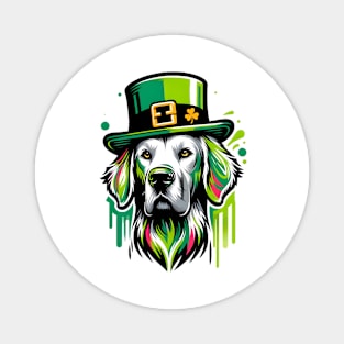 Vibrant Pudelpointer Celebrates Saint Patrick's Day Magnet